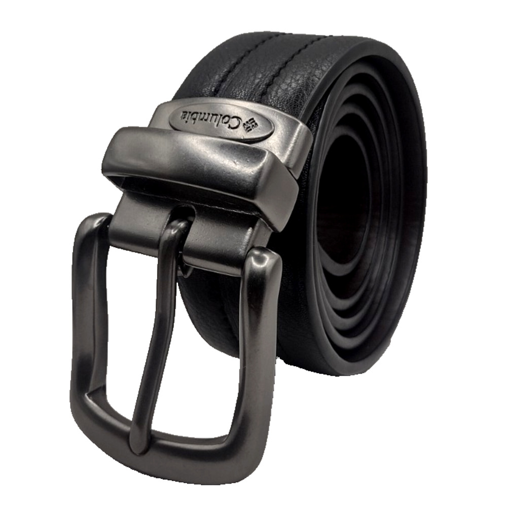 COLUMBIA@ Sportswear Belt Brown Black Reversible Nickel Buckle Size34-36